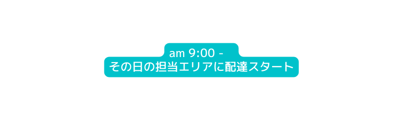 am 9 00 その日の担当エリアに配達スタート